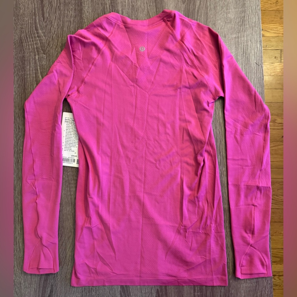 New with tags Lululemon Swiftly Tech Long Sleeve 2.0 Sonic Pink.Hot pink. Size 6 - Picture 3 of 12